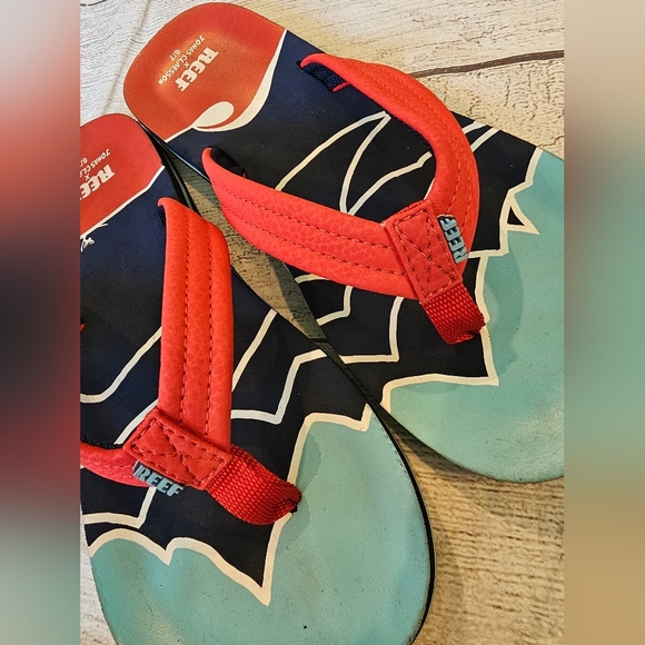 REEF x Jonas Claesson Big Kids Size 6/7 Ahi Flip Flop Sandals Summer Beach Pool - Picture 4 of 5